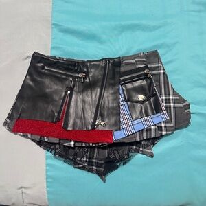 Stylish Black and Red Patchwork Women's Shorts